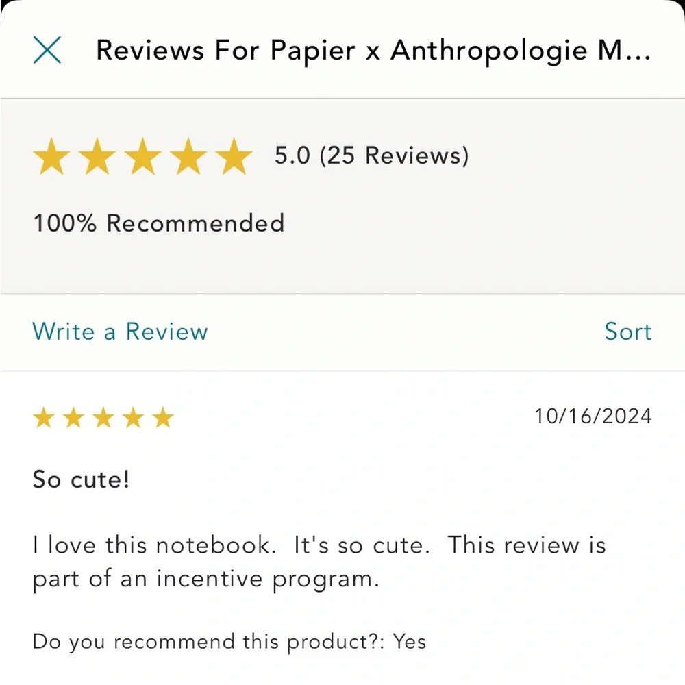 NWT Papier x Anthropologie Monogram Journal - K